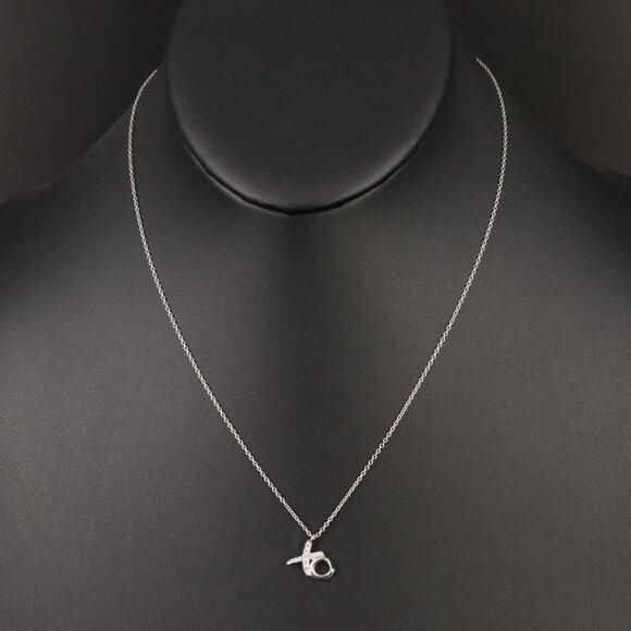 Tiffany & Co. 18K White Gold Diamond XO Pendant Necklace - Picture 3 of 10